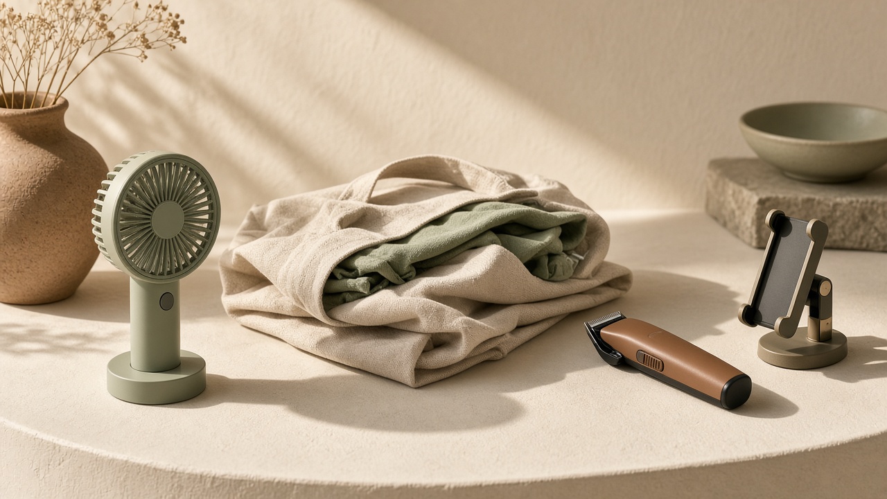A table of Idea Store Me everyday goods in warm morning light